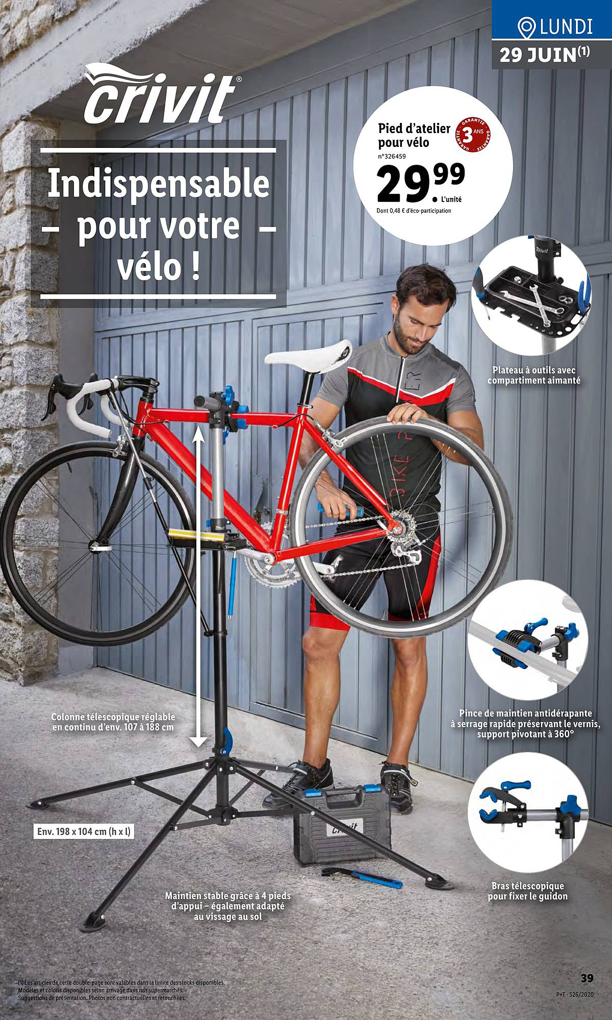 pied d'atelier pour vélo