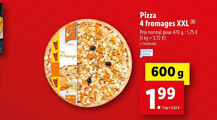 Pizza 4 Fromages Xxl