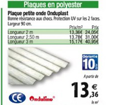 plaque petite onde onduplast