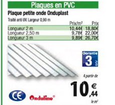 plaque petite onde onduplast