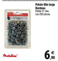 pointe tête large bardeau