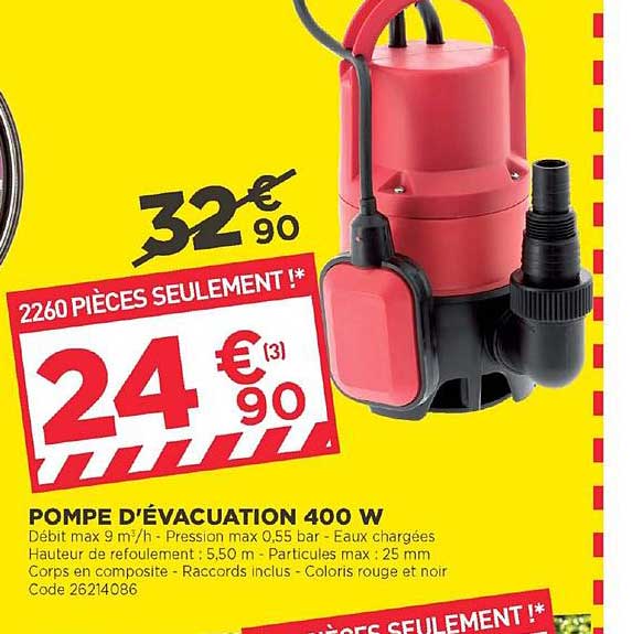pompe d'évacuation 400 w