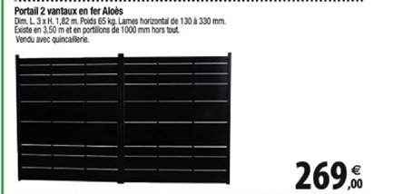 portail 2 vantaux en fer aloès