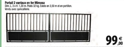 portail 2 vantaux en fer mimosa