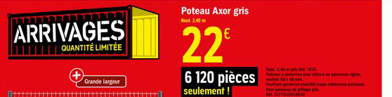 poteau axor gris
