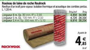rouleau de laine de roche roulrock rockwool
