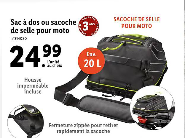 sac à dos ou sacoche de selle pour moto