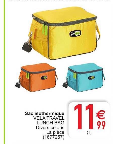 sac isothermique vela travel lunch bag