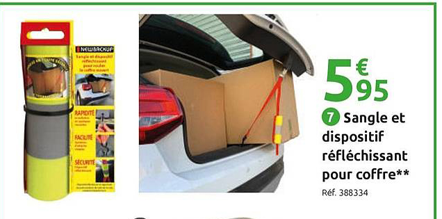 sangle et dispositif réfléchissant pour coffre
