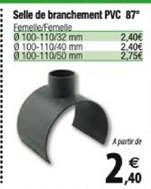 selle de branchement pvc 87°