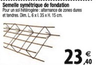 semelle symétrique de fondation