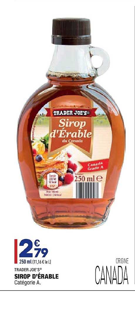 sirop d'érable trader joe's