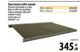 store banne coffre manuel