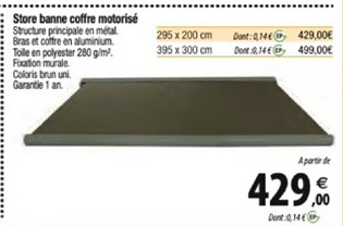 store banne coffre motorisé