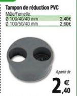 tampon de réduction pvc