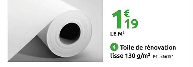 toile de rénovation lisse 130g m2