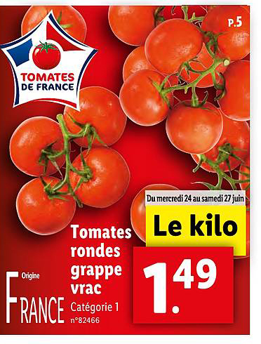 Tomates Rondes Grappe Vrac