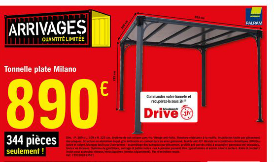 Tonnelle Plate Milano