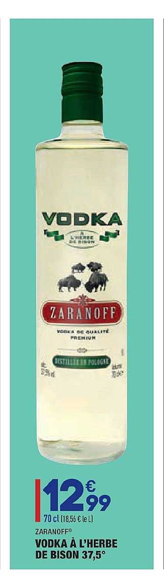 vodka à l'herbe de bison 37.5° zaranoff