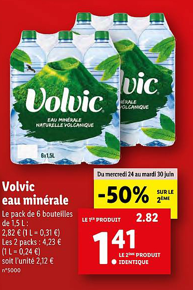Volvic Eau Minérale -50% Sur Le 2ème