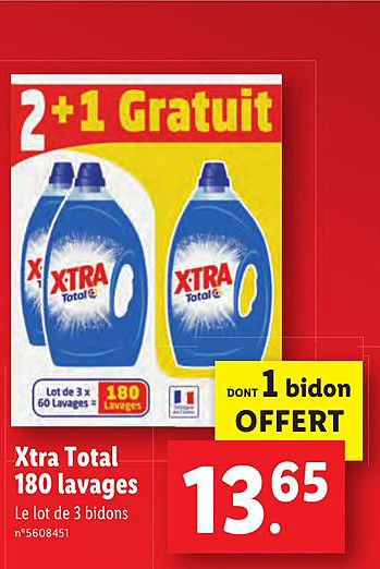 xtra total 180 lavages