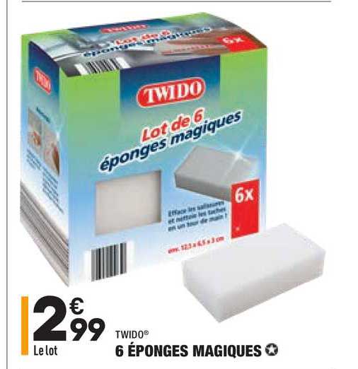 6 éponges magiques twido