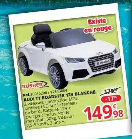audi tt roadster 12v blanche rusher