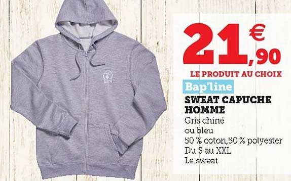 bap'line sweat capuche homme