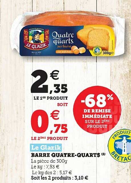 barre quatre-quarts le glazik