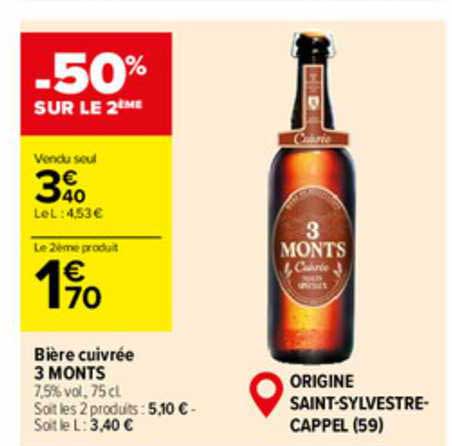 bière cuivrée 3 monts