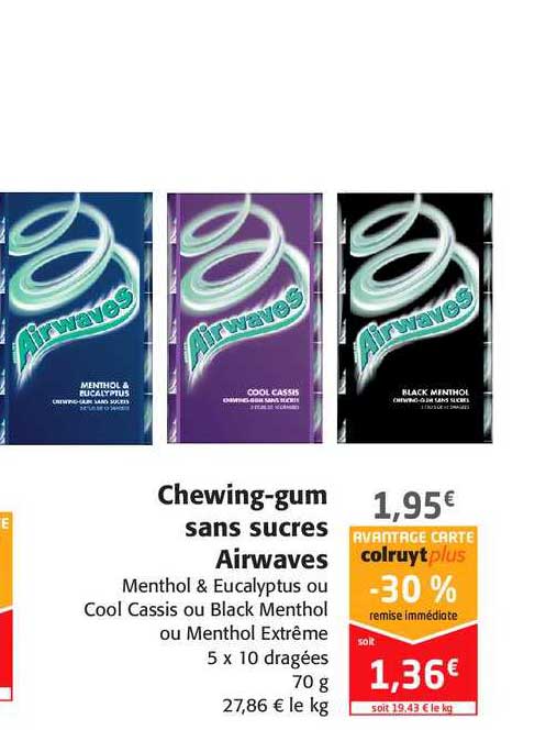 chewing-gum sans sucres airwaves