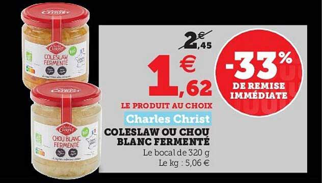 Coleslaw Ou Chou Blanc Fermenté Charles Christ