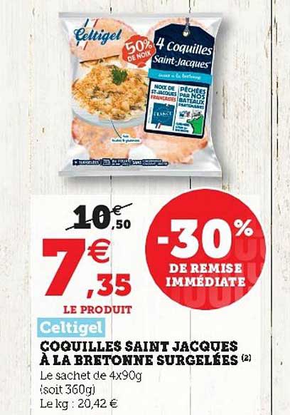 coquilles saint jacques à la bretonne surgelées celtigel