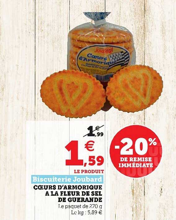 cœurs d'armorique à la  fleur de sel de guérande biscuiterie joubard