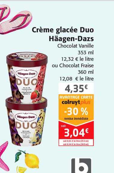 crème glacée duo häagen-dazs