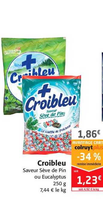 croibleu saveur sève de pin ou eucalyptus