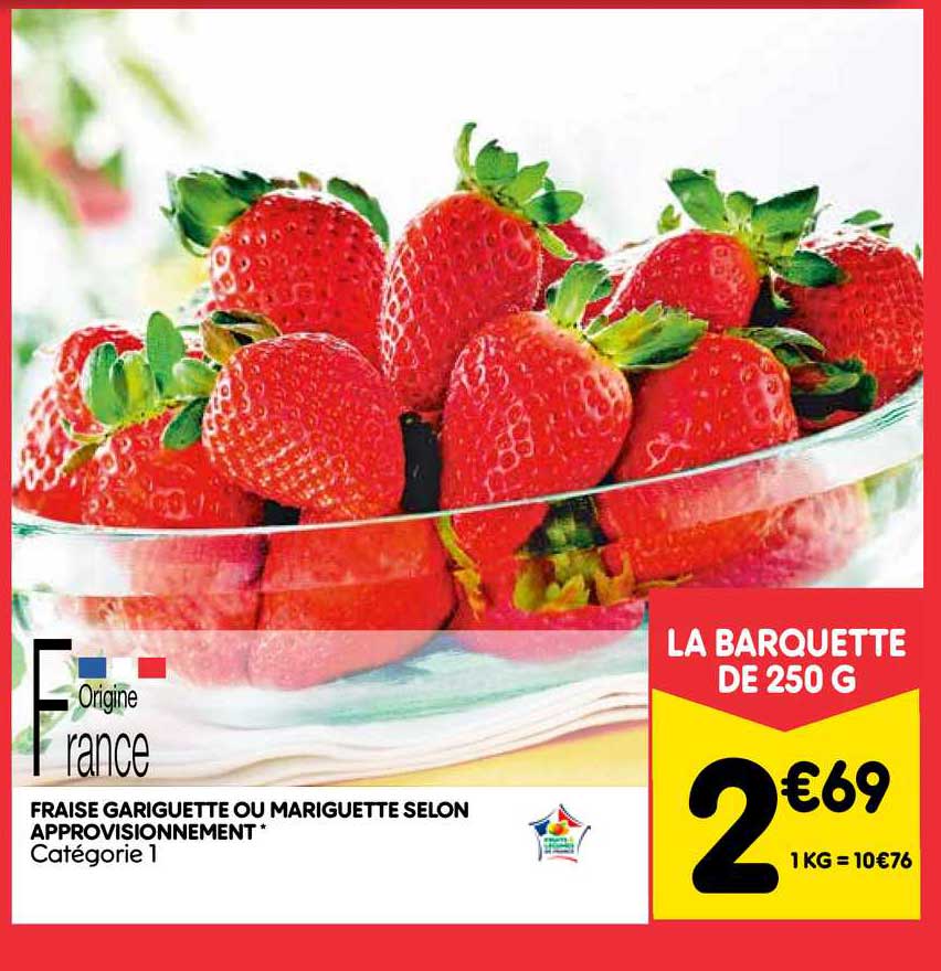 faise gariguette ou mariguette selon approvisionnement