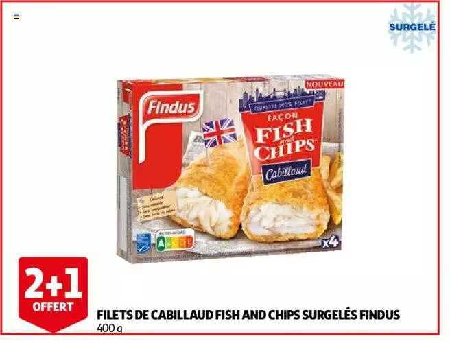 filets de cabillaud fish and chips surgelés findus