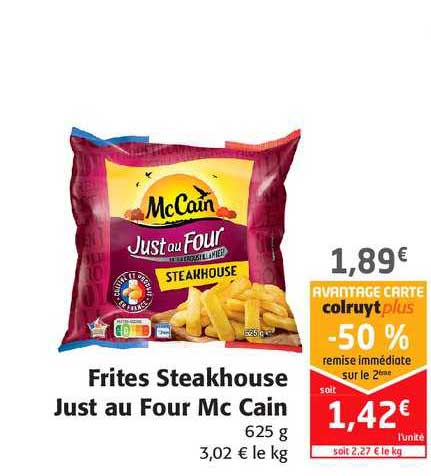 frites steakhouse just au four mc cain