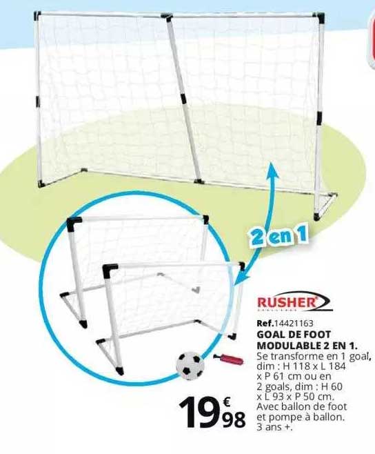 goal de foot modulable 2 en 1 rusher