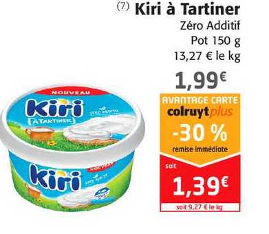 kiri à tartiner zéro additif