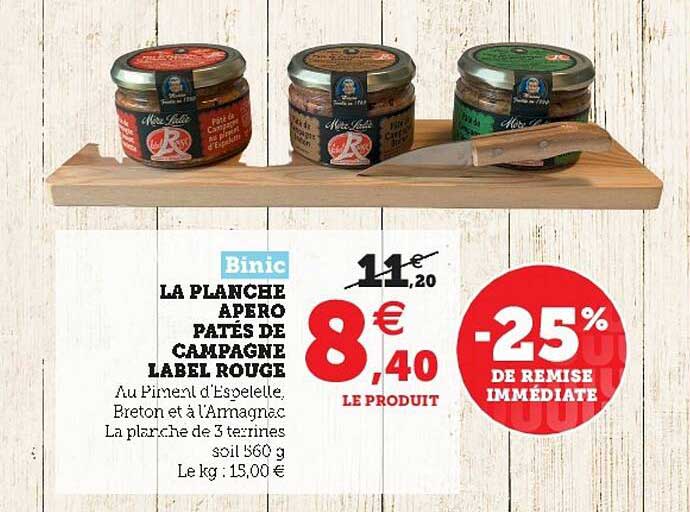 La Planche Apéro Pâtés De Campagne Label Rouge Binic