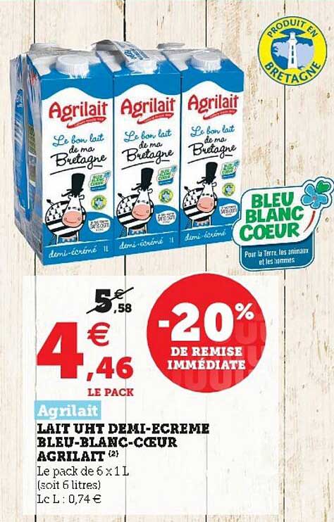 lait uht demi-écrémé bleu-blanc-cœur agrilait