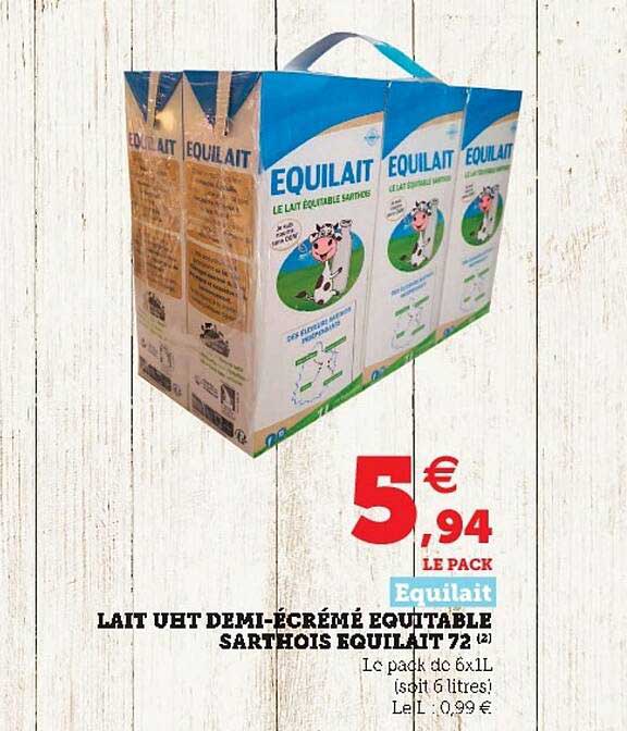 lait uht demi-écrémé équitable sarthois équilait 72