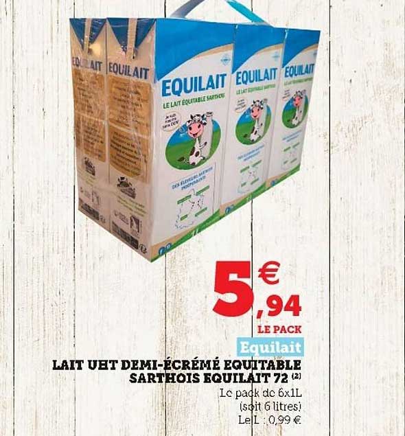 lait uht demi-écrémé équitable sarthois equilait 72