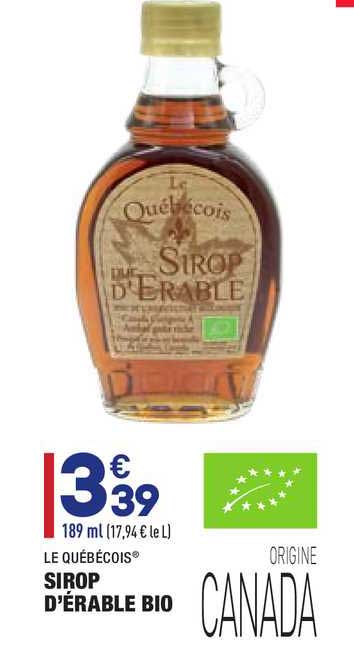 le québécois sirop d'érable bio