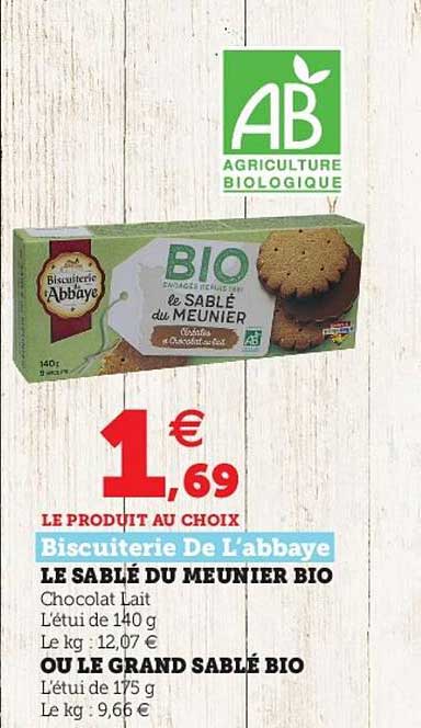 le sablé du meunier bio ou le grand sablé bio biscuiterie de l'abbaye