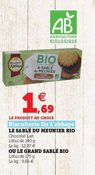 le sablé du meunier bio ou le grand sablé bio biscuiterie de l'abbaye