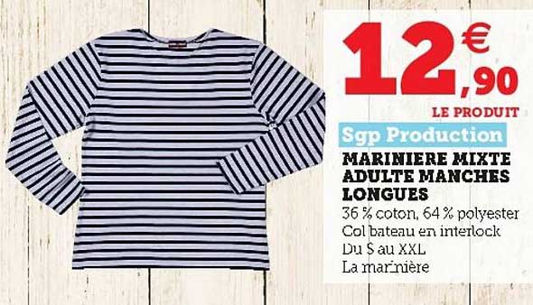 marinière mixte adulte maches longues sgp production
