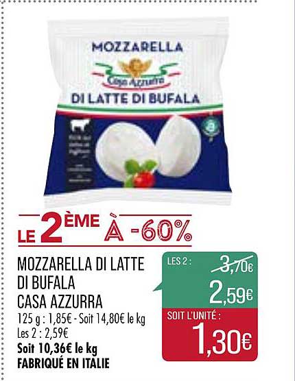 mozzarella di latte di bufala casa azzurra